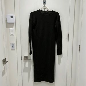 Sweater dress with slits along the side